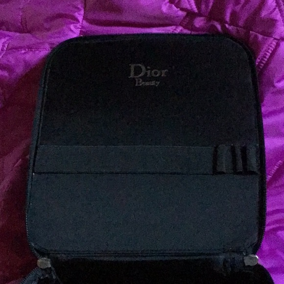 NEW DIOR BLACK BEAUTY CASE w/ SILVER “DIOR BEAUTY” ZIPPER PULLS (2) - Picture 13 of 15